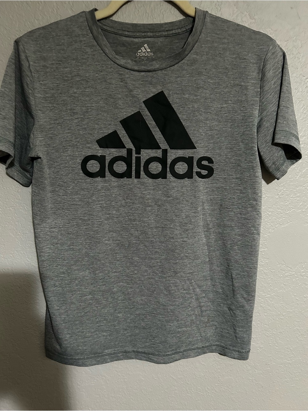 adidas Gray Short Sleeve Tee with Black Logo